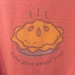 Life is Good pink long sleeve pie t-shirt